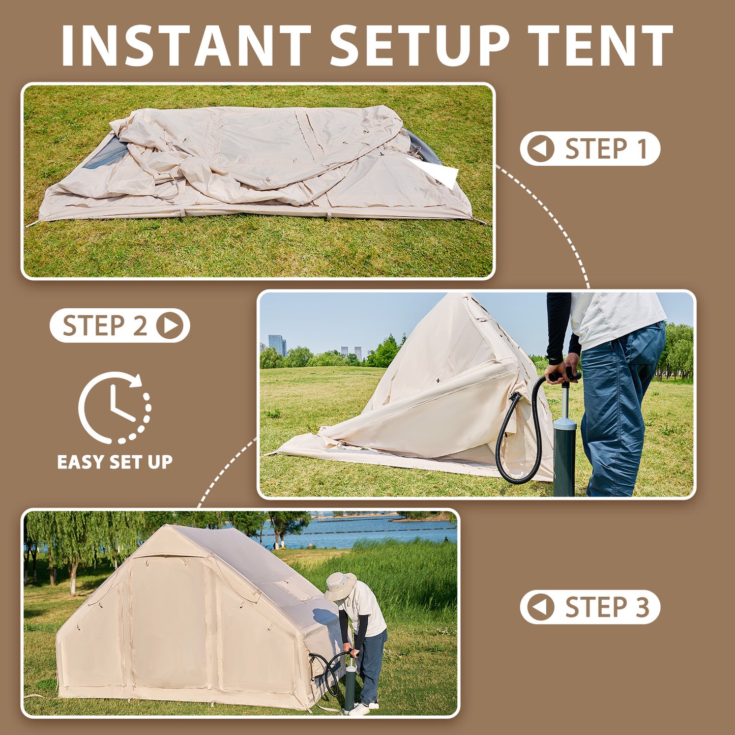 Inflatable Tent for Camping with Pump