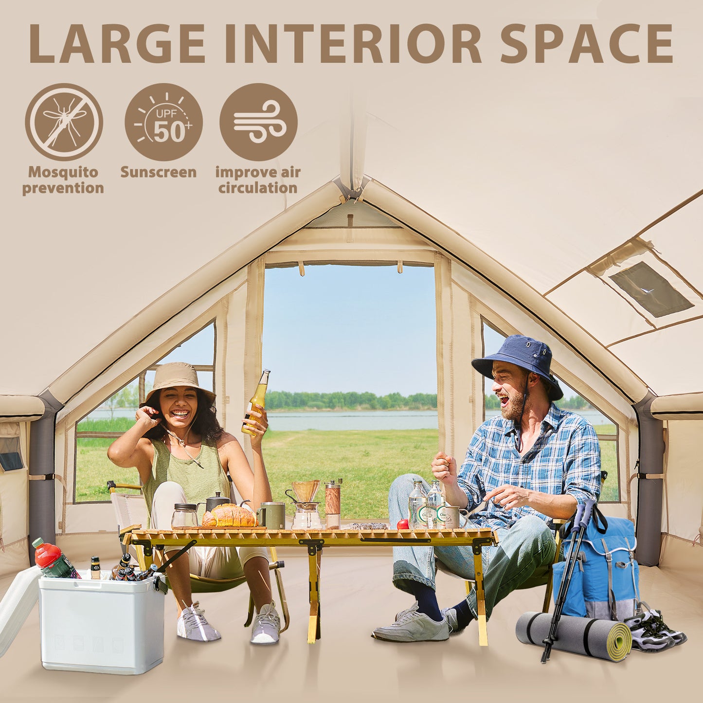 Inflatable Tent for Camping with Pump