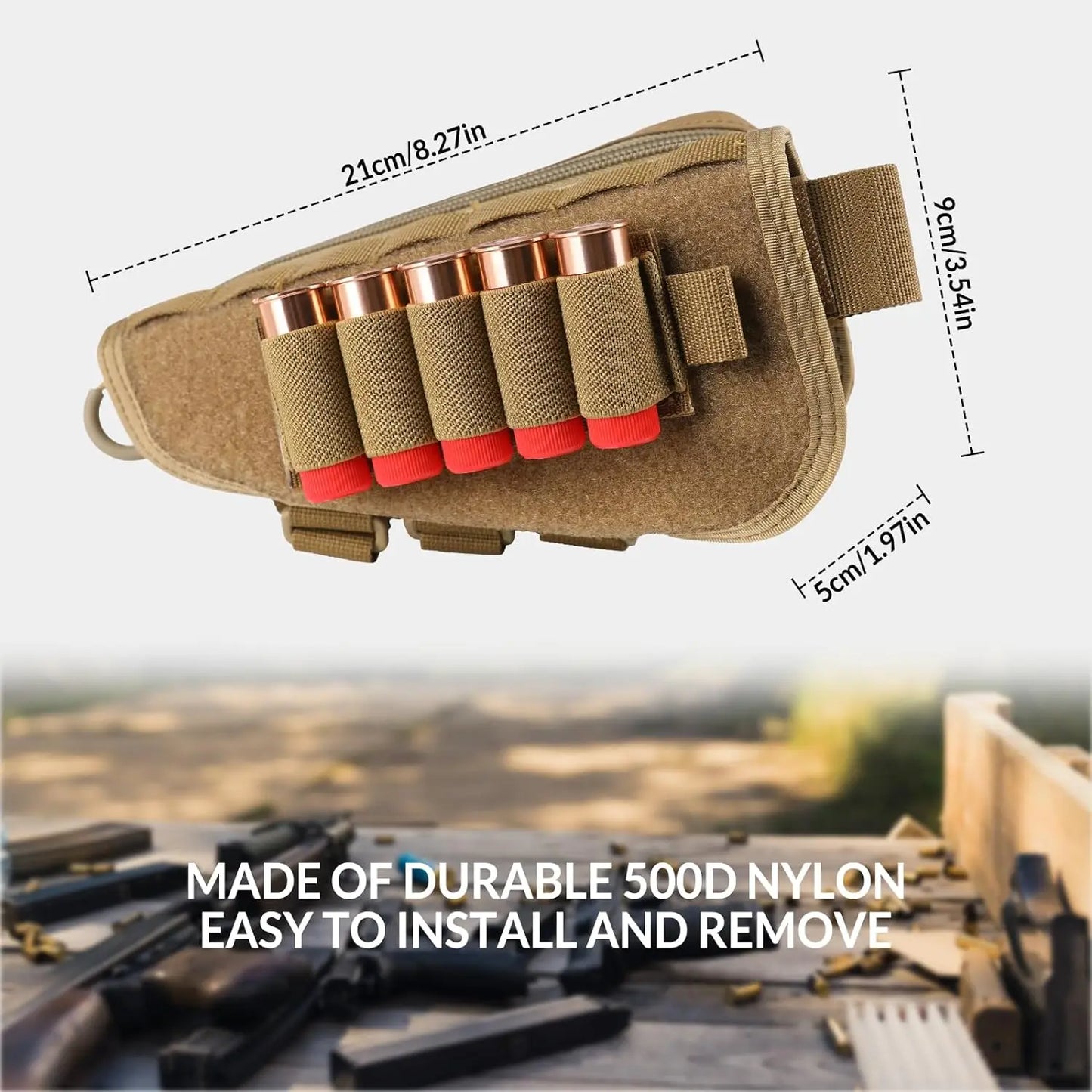 VOTAGOO Tactical Gun Stock Pouch Buttstock Shotgun Rifle Shell Holder