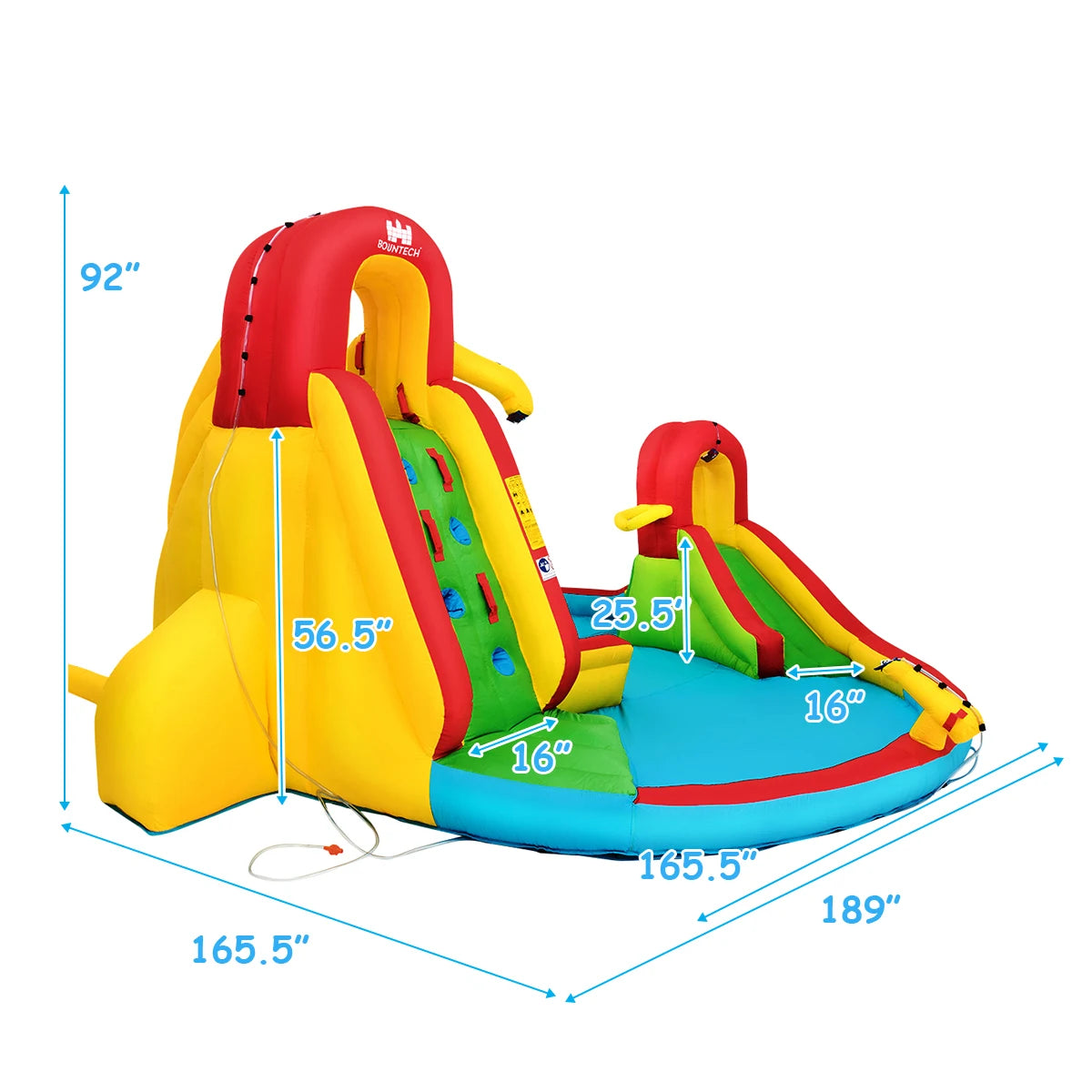 Kids Inflatable Water Slide Bounce Park Splash Pool w/Water Cannon