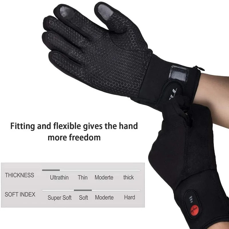 Winter Windproof Motorcycle Gloves Men's Heated Gloves