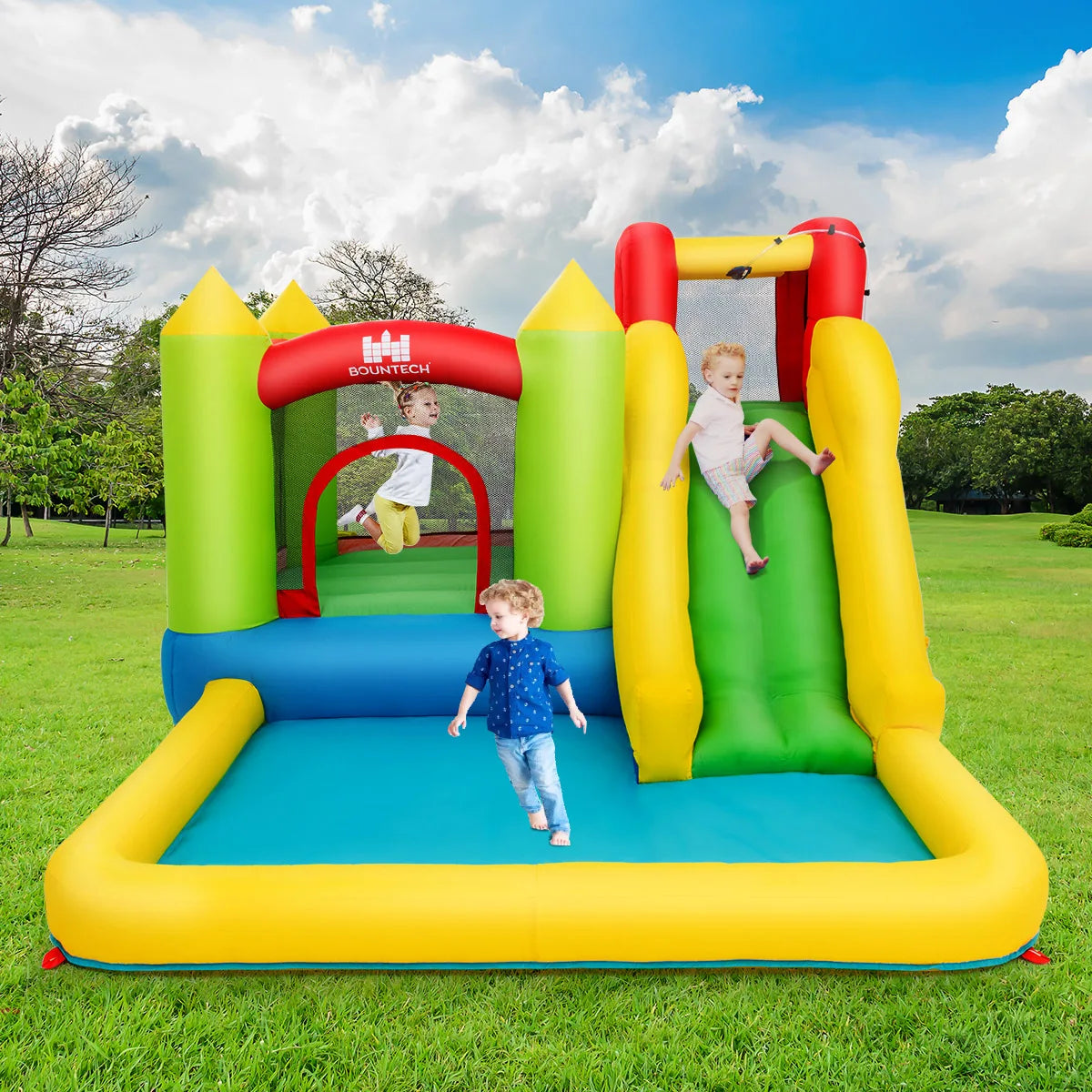 kids Inflatable Bounce House Water Slide