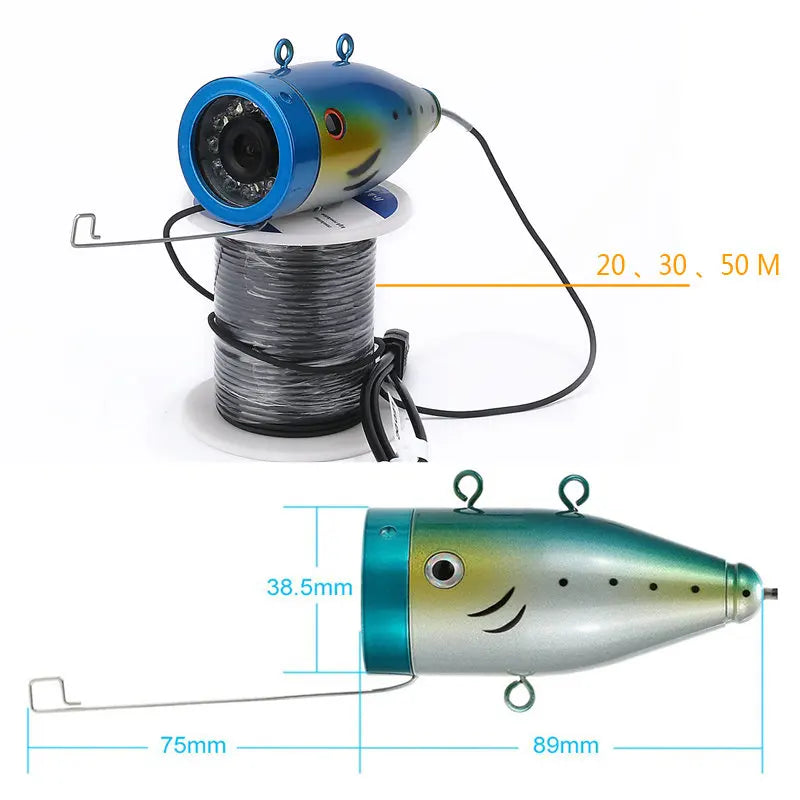 Fish Finder Underwater Fishing Camera 7 Inch 1000TVL Waterproof Video Underwater Camera 30 PCS Lamps ICE Fishing