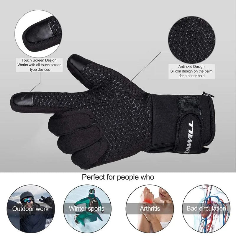 Winter Windproof Motorcycle Gloves Men's Heated Gloves