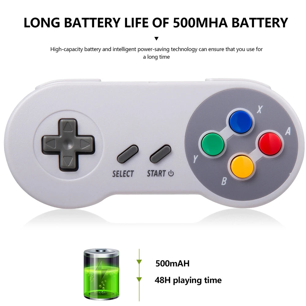 2.4 GHz Wireless SNES Retro Controller Gamepad Classic Joystick