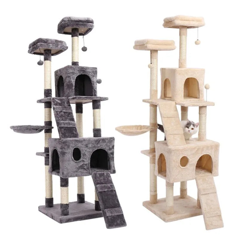 Domestic Delivery Wood  Climbing Tree Cat Jumping Toy Fun Scratching Posts Solid Cats Climb Frame