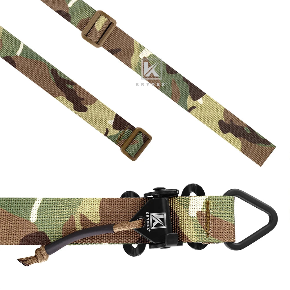 KRYDEX Tactical Rifle Single 1 Point Sling Padded Modular Sub Gun Shoulder Strap