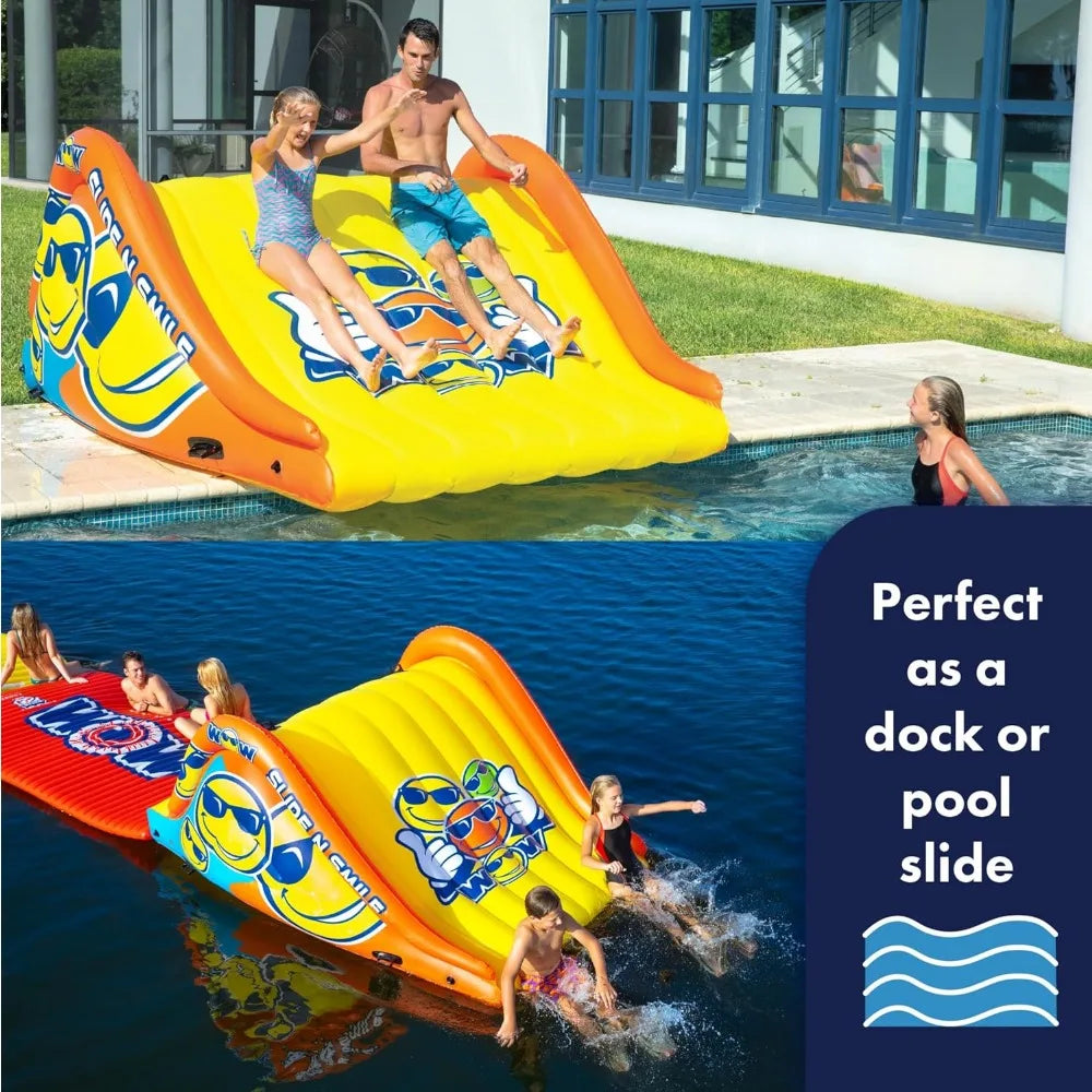 Slide N Smile Slide with 2 Lanes, Giant Floating Water Slide