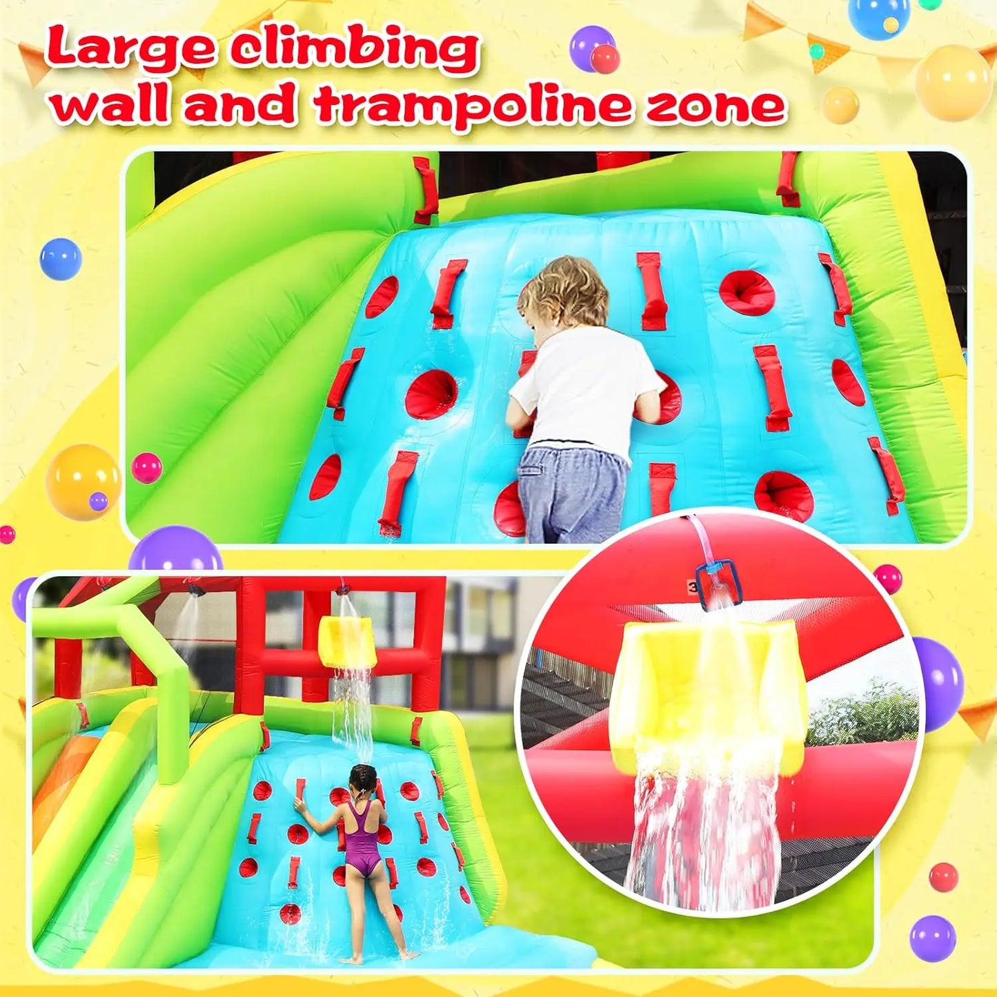 Inflatable Water Slide Park with Splash Pool