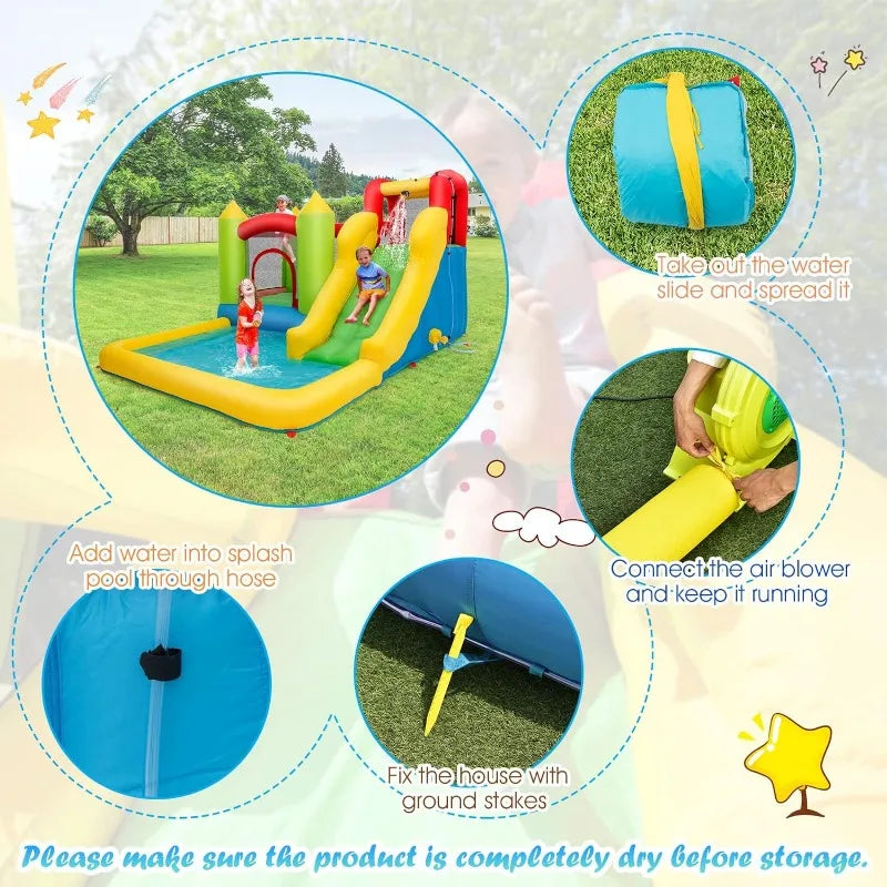 Inflatable Water Slide, 12 x9FT Bounce House Water Slide