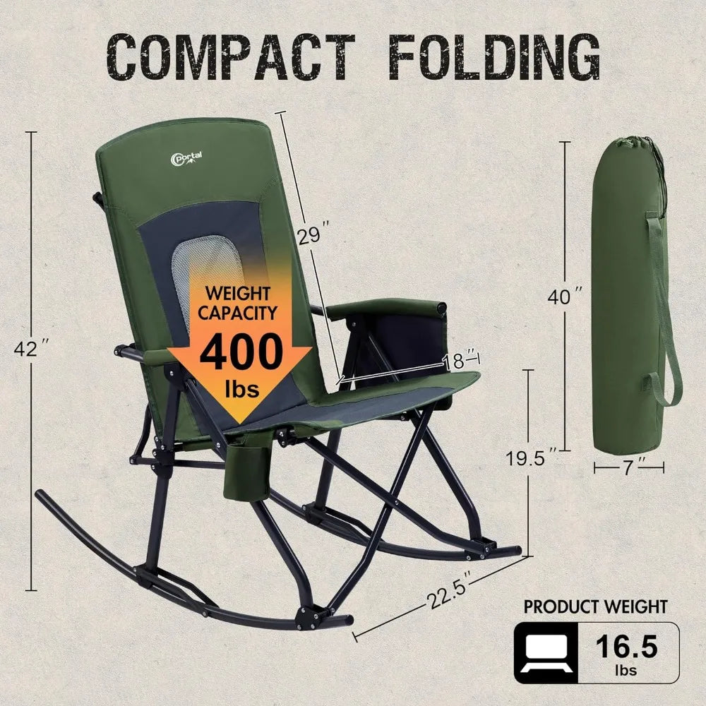 Camping Chair, Portable Outdoor Rocker