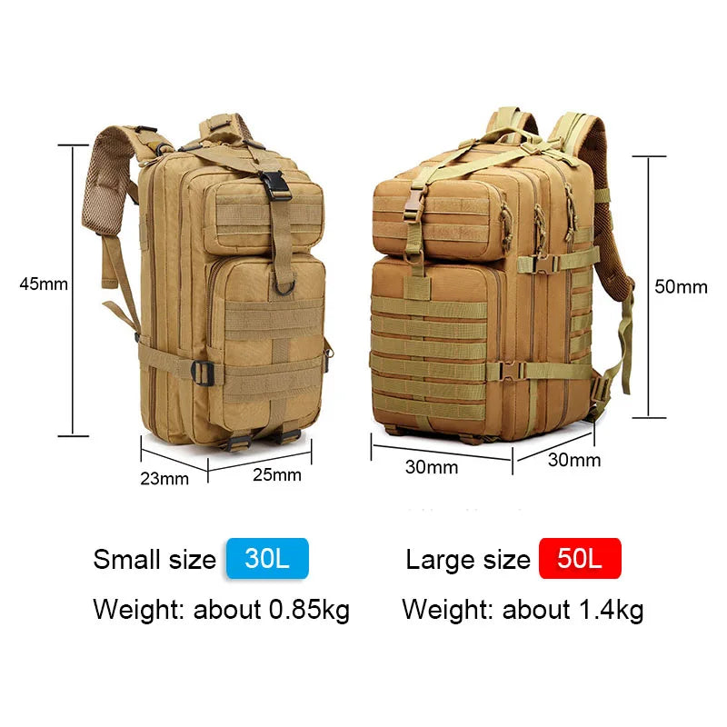 Hiking Men Backpack Camping Tactical Rucksacks 900D Nylon Waterproof Bags Outdoor Sports Trekking Hunting Bag 30L/50L