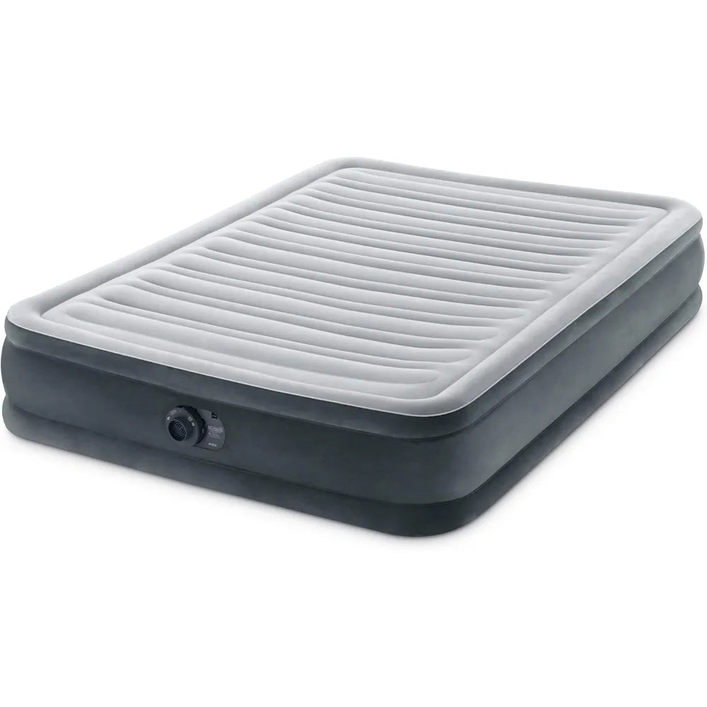 Plush Mid-Rise Air Mattress: Fiber-Tech Built-in Electric Pump – 13in Bed