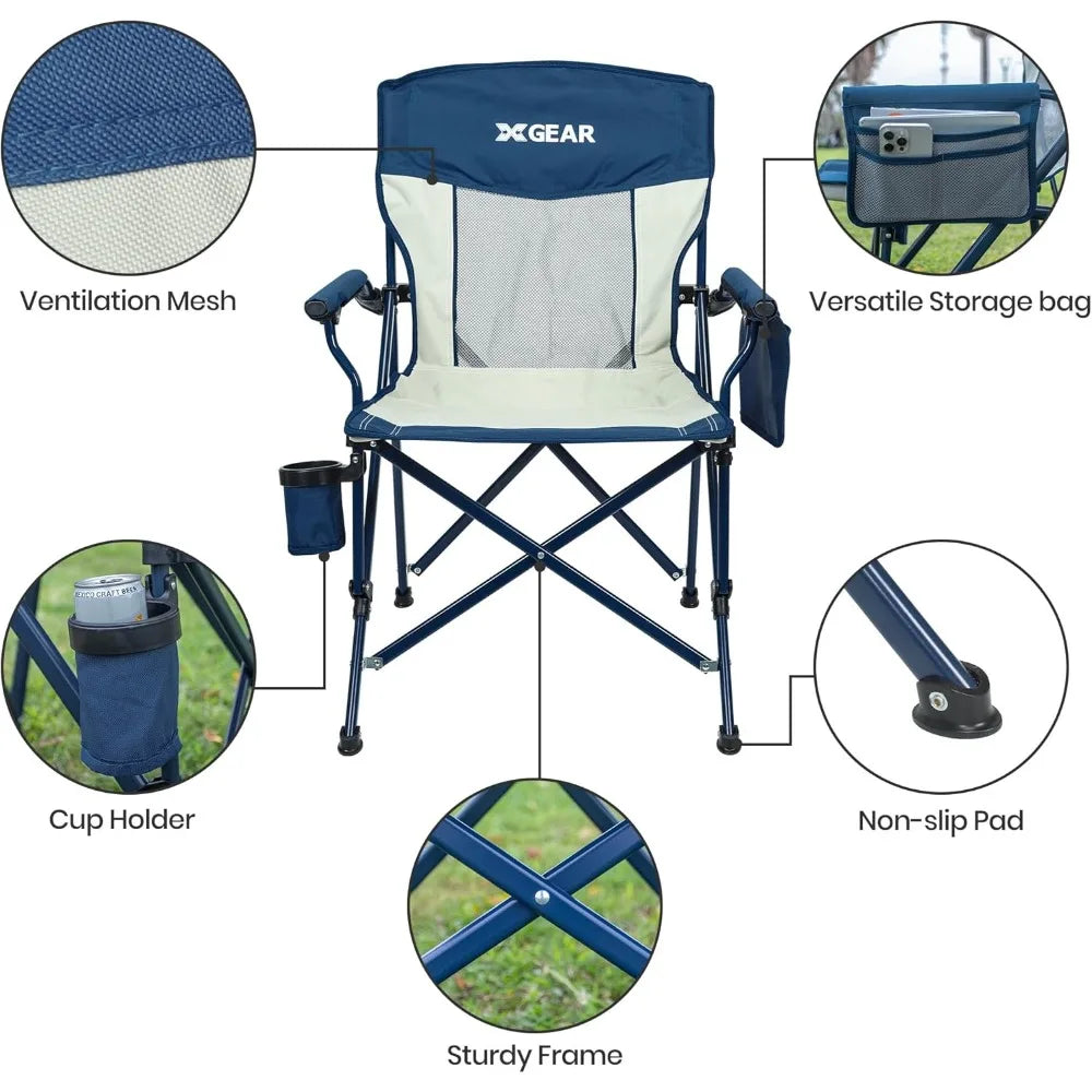 Camping Chair for Adults 350LBS Support Camp Chairs 2PCS with Breathable Mesh Back