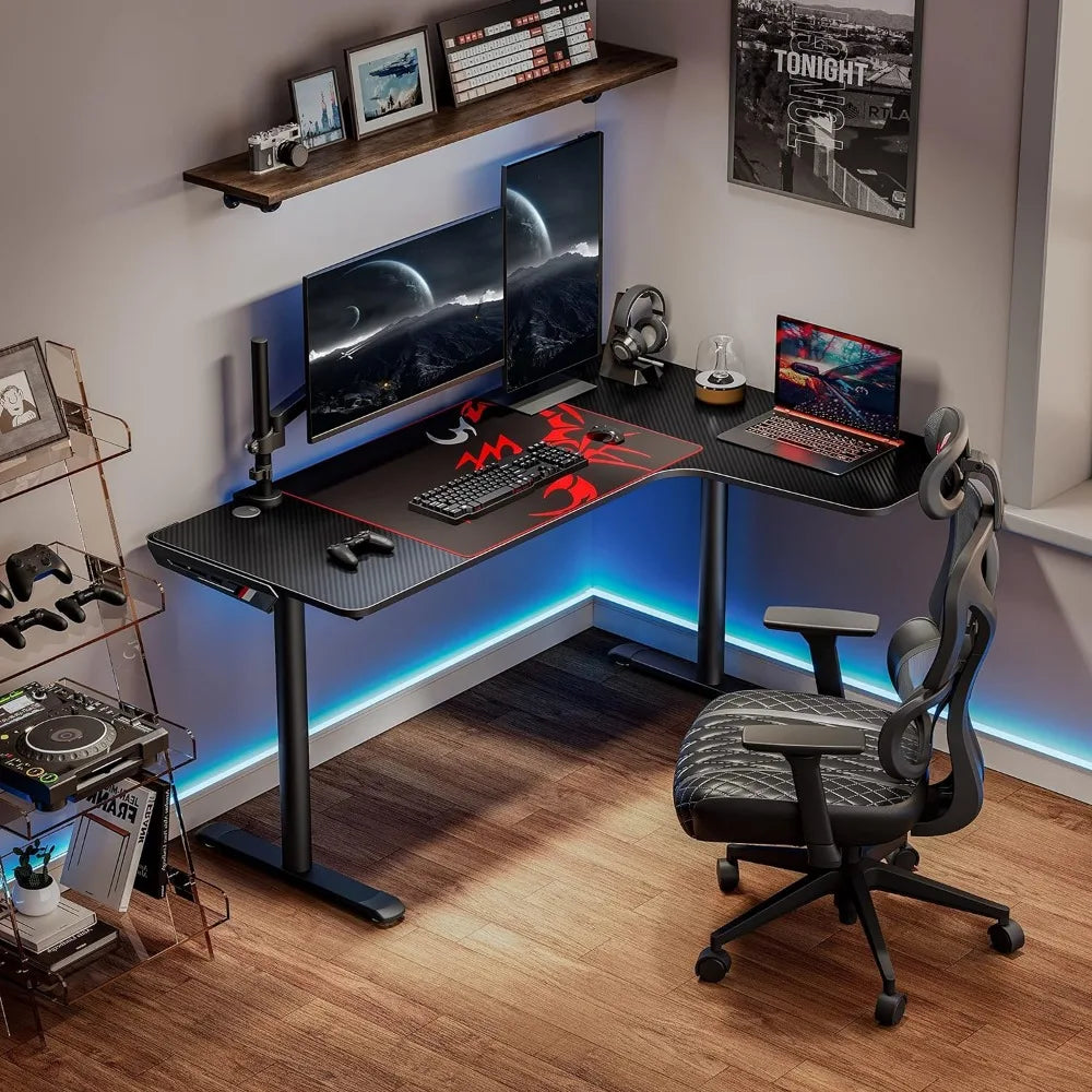 L Shaped Gaming Desk, 60 Inch L60 Home Office Corner PC Computer Gamer Table