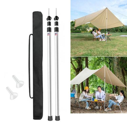 2Pcs 90" Telescoping Tent Canopy Poles Adjustable Aluminum Alloy