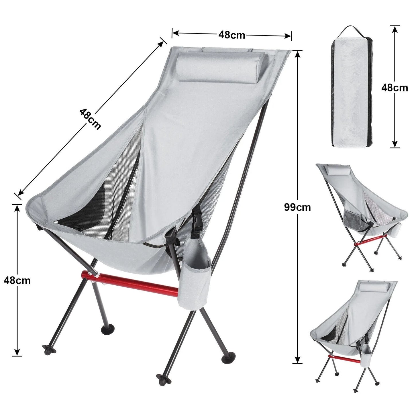 US Ultralight High Back Folding Camping Chair