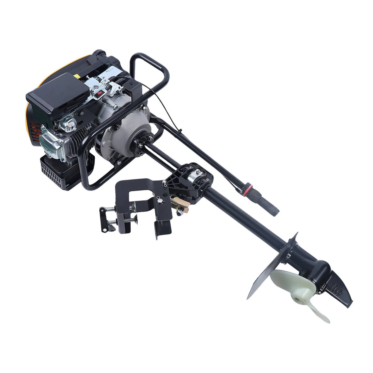 225cc 4-Stroke Outboard Boat Motor Fishing Boat Engine, 9HP Heavy Duty Shaft Boat Motor Gas Powered Marine Engine