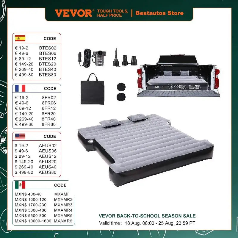 VEVOR Truck Bed Air Mattress Full Size Short Truck Beds Inflatable Air Mattress Camping Bed