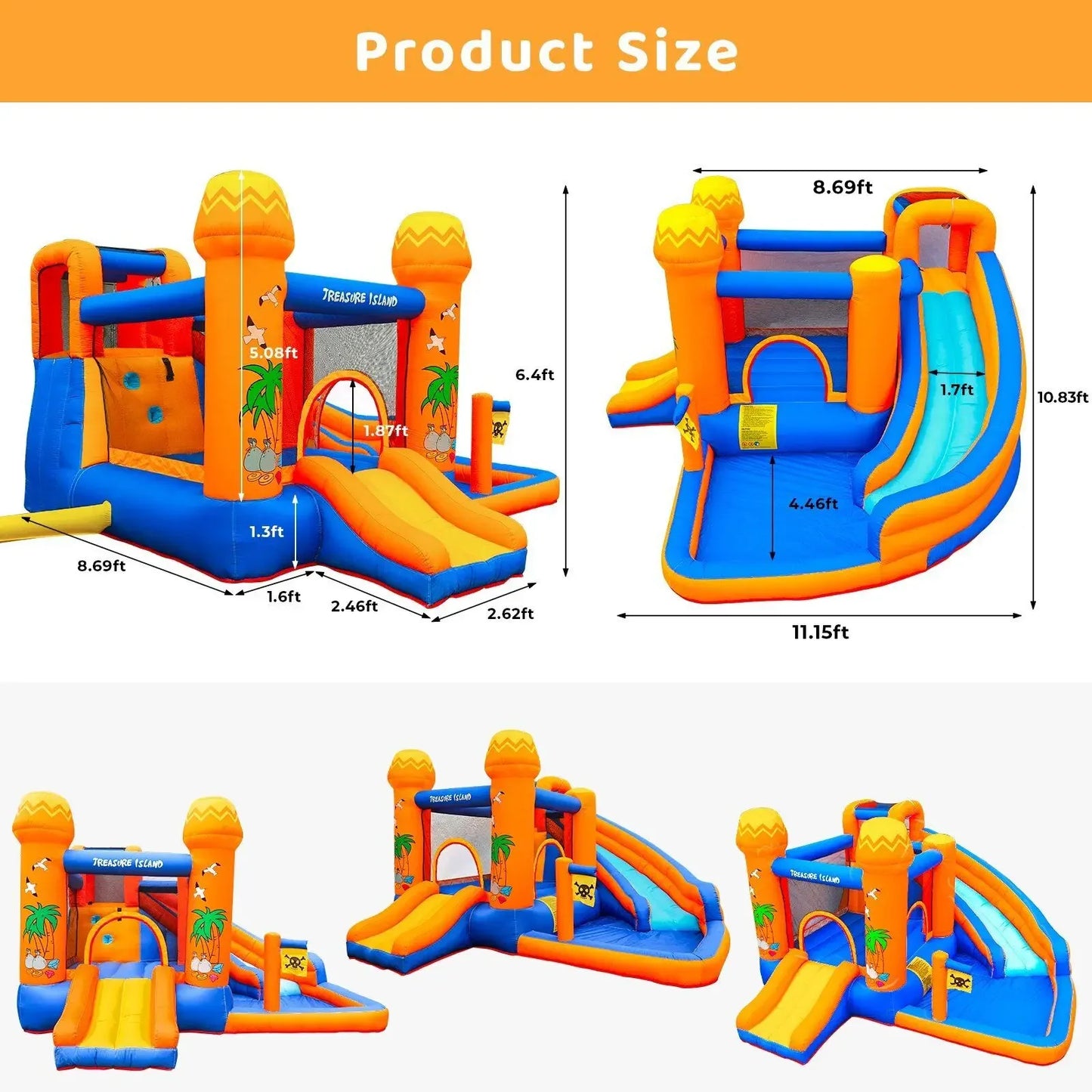 Inflatable Water Slide Bounce House Kids Water Ski Park