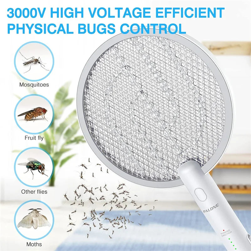 Electric Fly Swatter 3000V Bug Zapper Racket 2 in 1 Fly Swatter