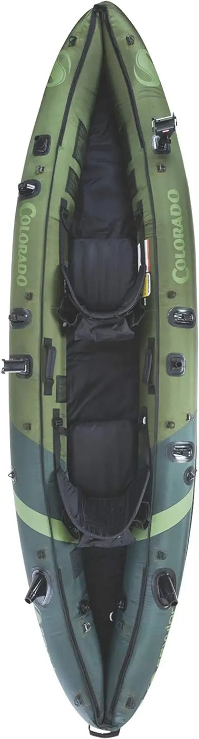 Sevylor Colorado 2-Person Inflatable Fishing Kayak with Paddle & Rod Holders, Adjustable Seats, & Carry Handle