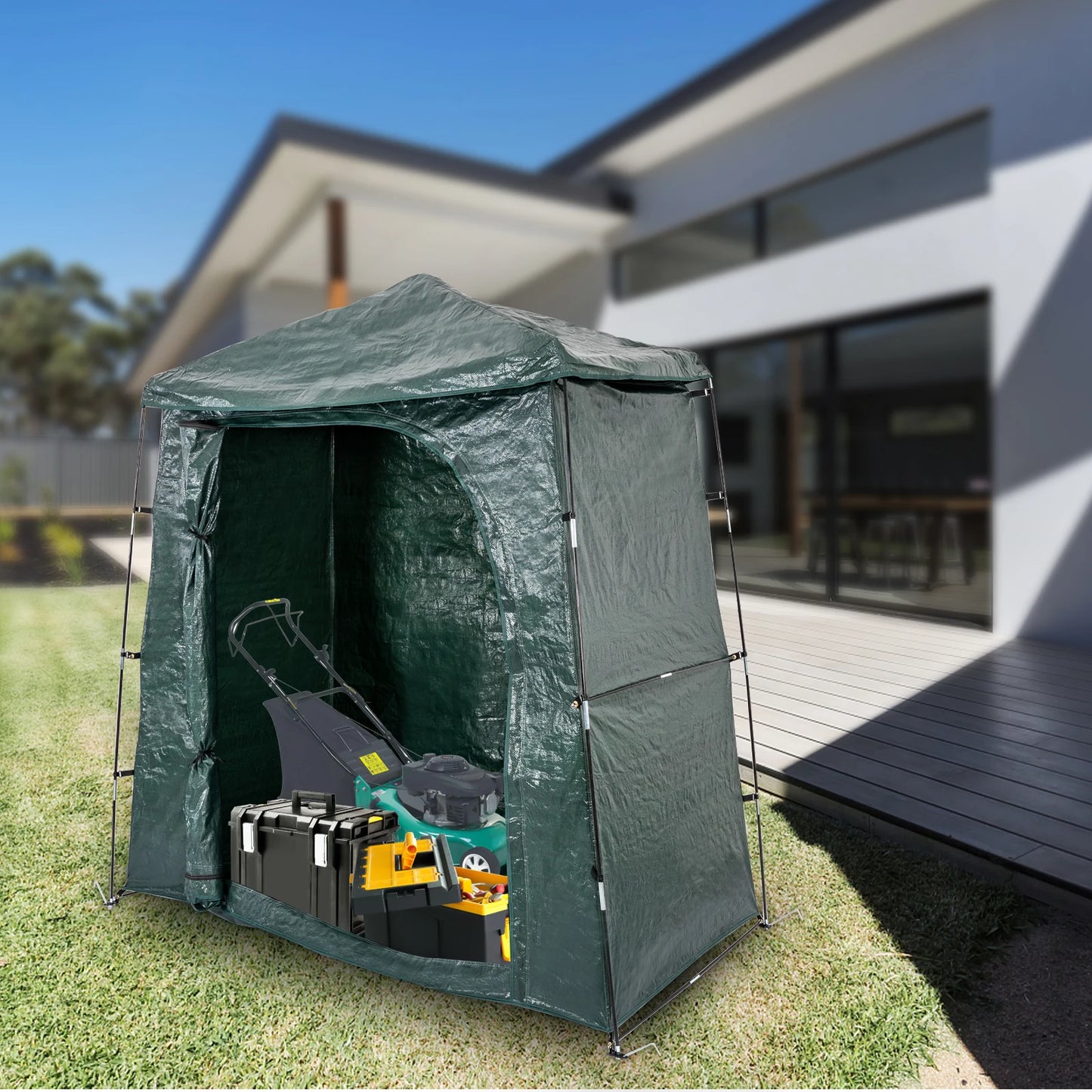 Garden Bicycle Storage Tent Shed Kit Outdoor Storage Stable Waterproof Shelter Foldable Tent Green