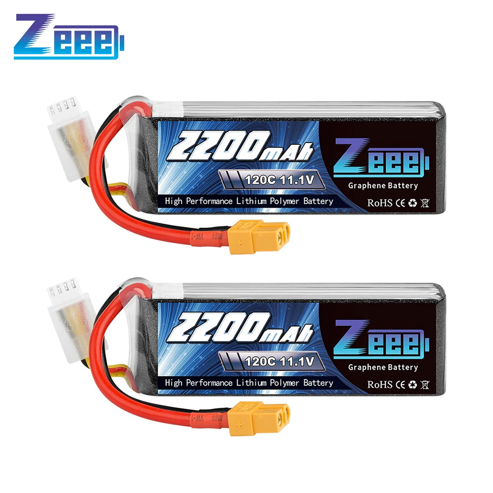 2pcs Zeee 3S 2200mAh Lipo Battery 11.1V 120C with XT60 Plug For FPV Drone Airplane RC Car Truck Graphene Boat RC Model Parts