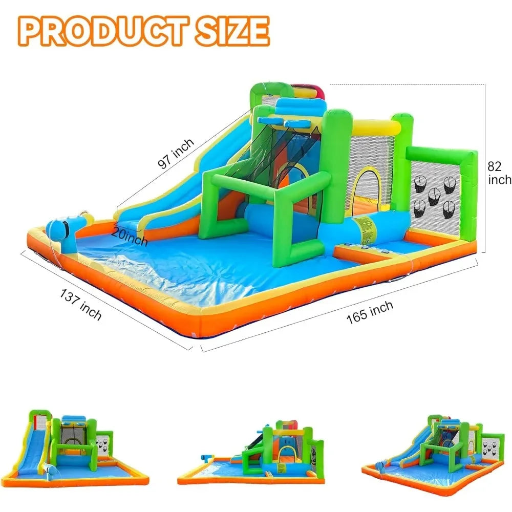 Inflatable Bounce House Water Slide, 9 in 1 Bounce House