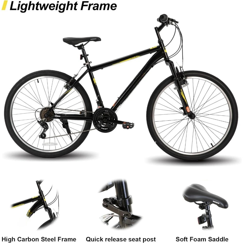 27.5 Inch Mountain Bike, Mens Womens MTB with 21 Speeds