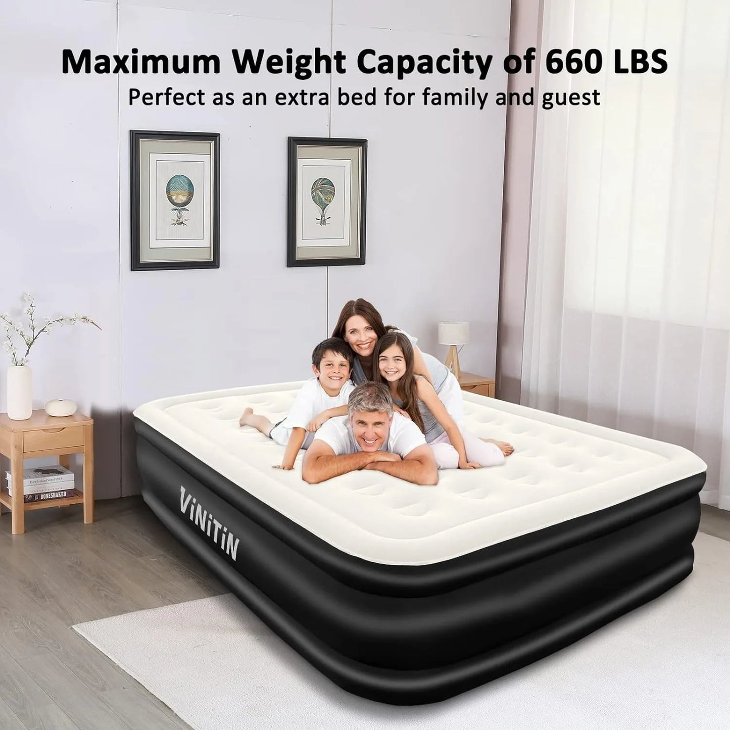 Queen Air Mattress with Built in Pump, 18"