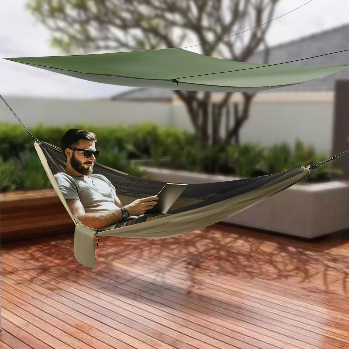 Camping Hammock, Hammocks with Mosquito Net Tent and Rain Fly Tarp