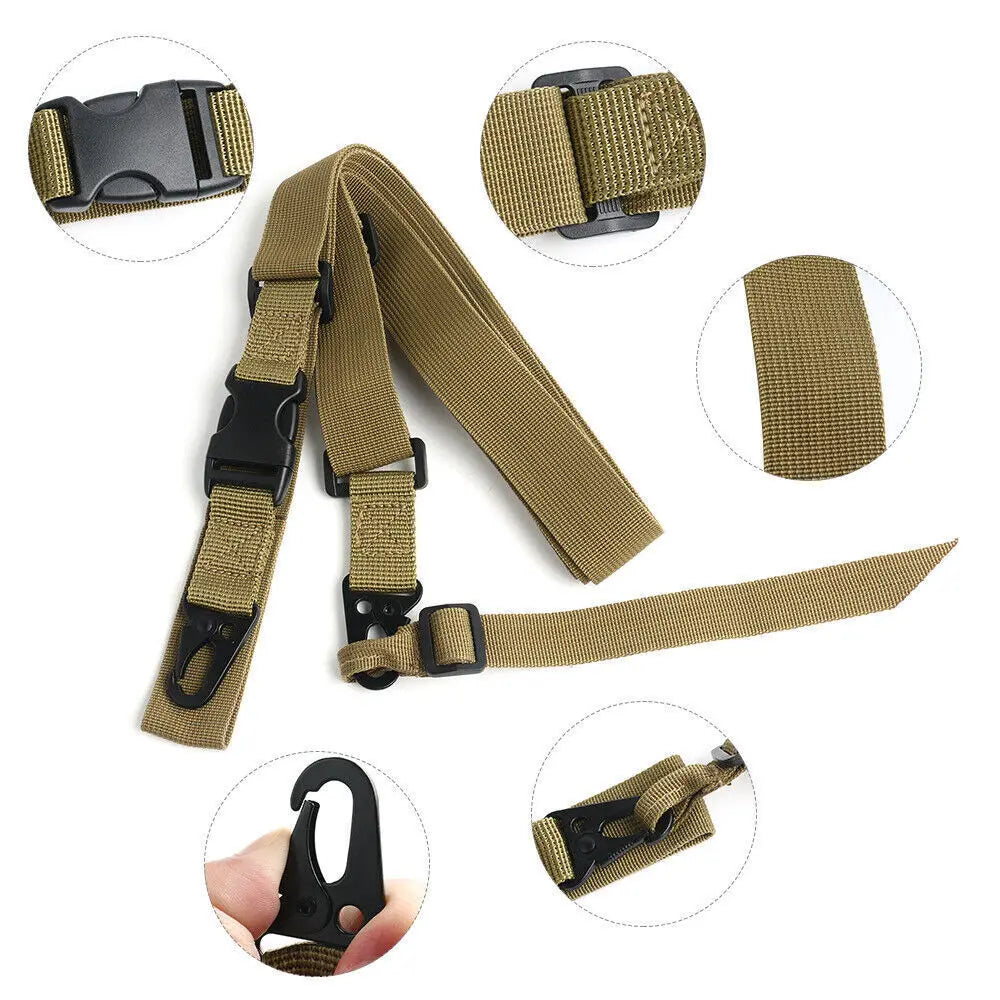 Tactical Guns Sling 3 Point Bungee Airsoft Rifles Strapping Belt