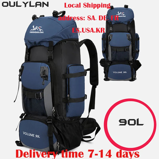 2023 New Camping 90L Hiking Backpack Women Men Large Capacity Outdoor Waterproof Backpacks Travel Luggage Bag High-Capacity