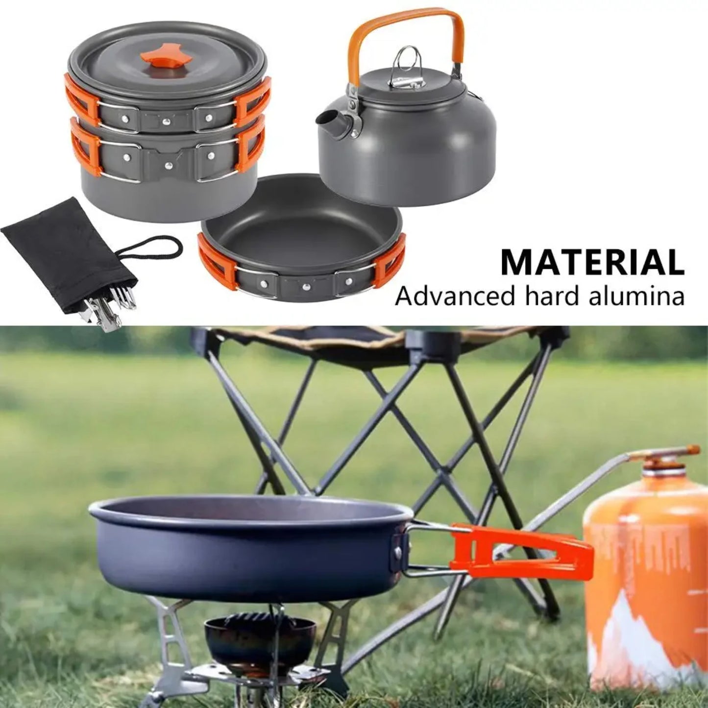 New Camping Cookware Kit Outdoor Aluminum Cooking Set