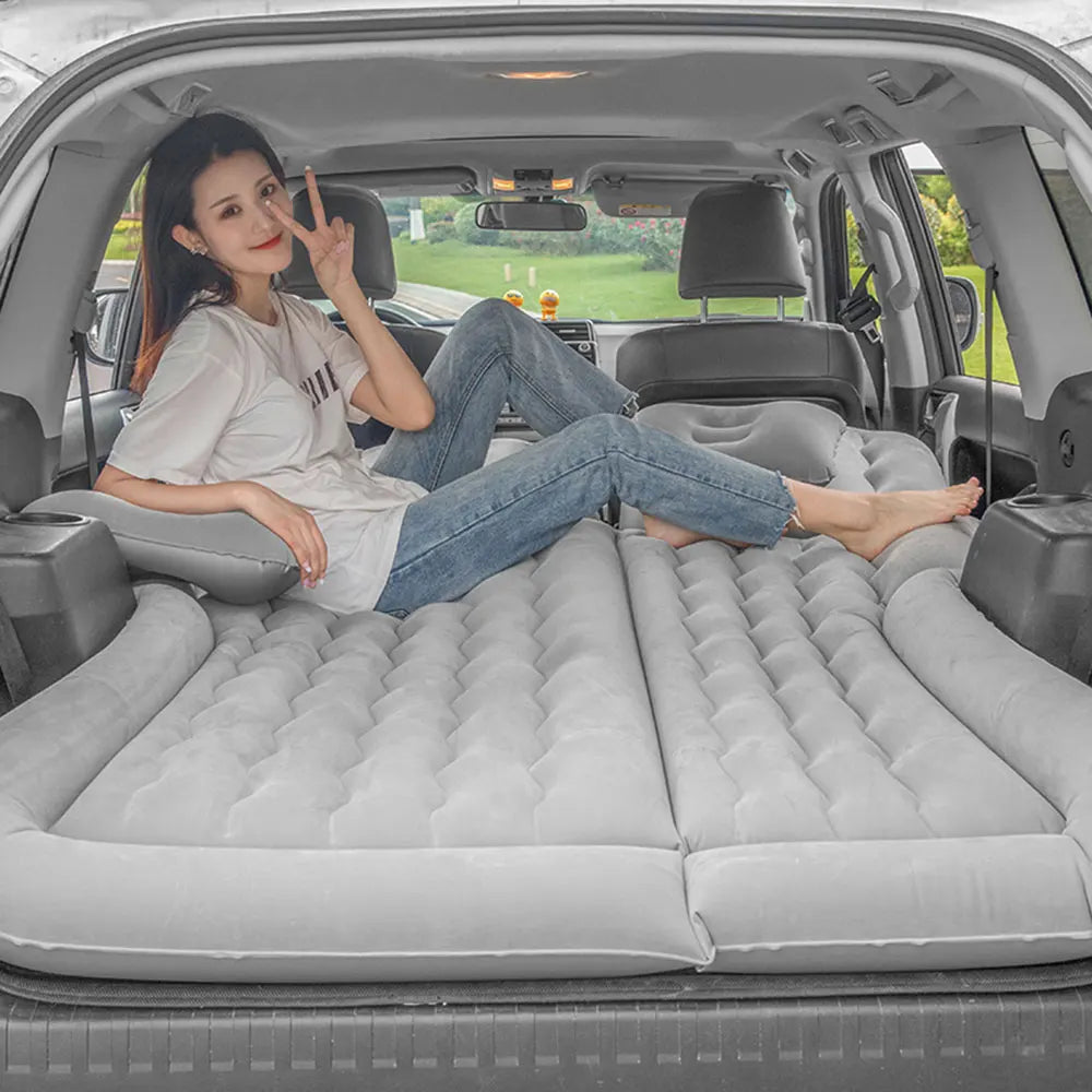 Car Air Mattress SUV Truck Bed Air Mattress with Air Pump Pillow Storage Bag Inflatable Flocking