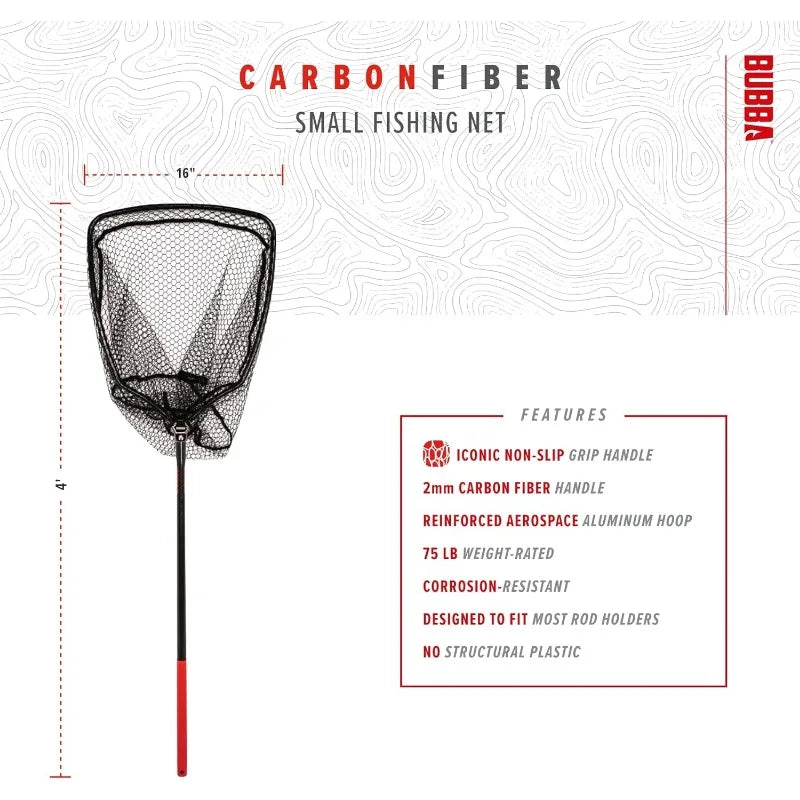 BUBBA Landing Nets with Corrosion Resistant Construction,Non-Slip Grip Handle and Carbon Fiber Shafts