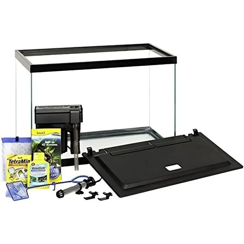 Includes LED Lighting and Decor Fishbowl Aquarium 20 Gallon Fish Tank Kit