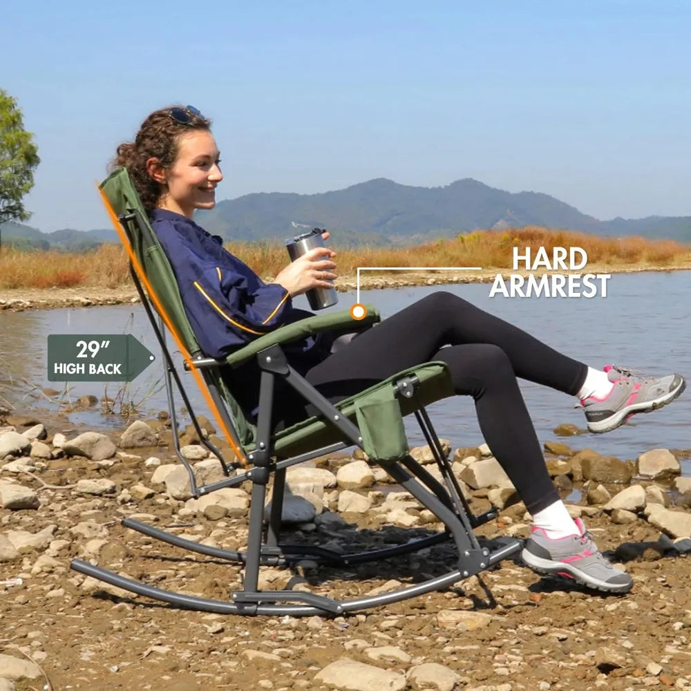 Camping Chair, Portable Outdoor Rocker