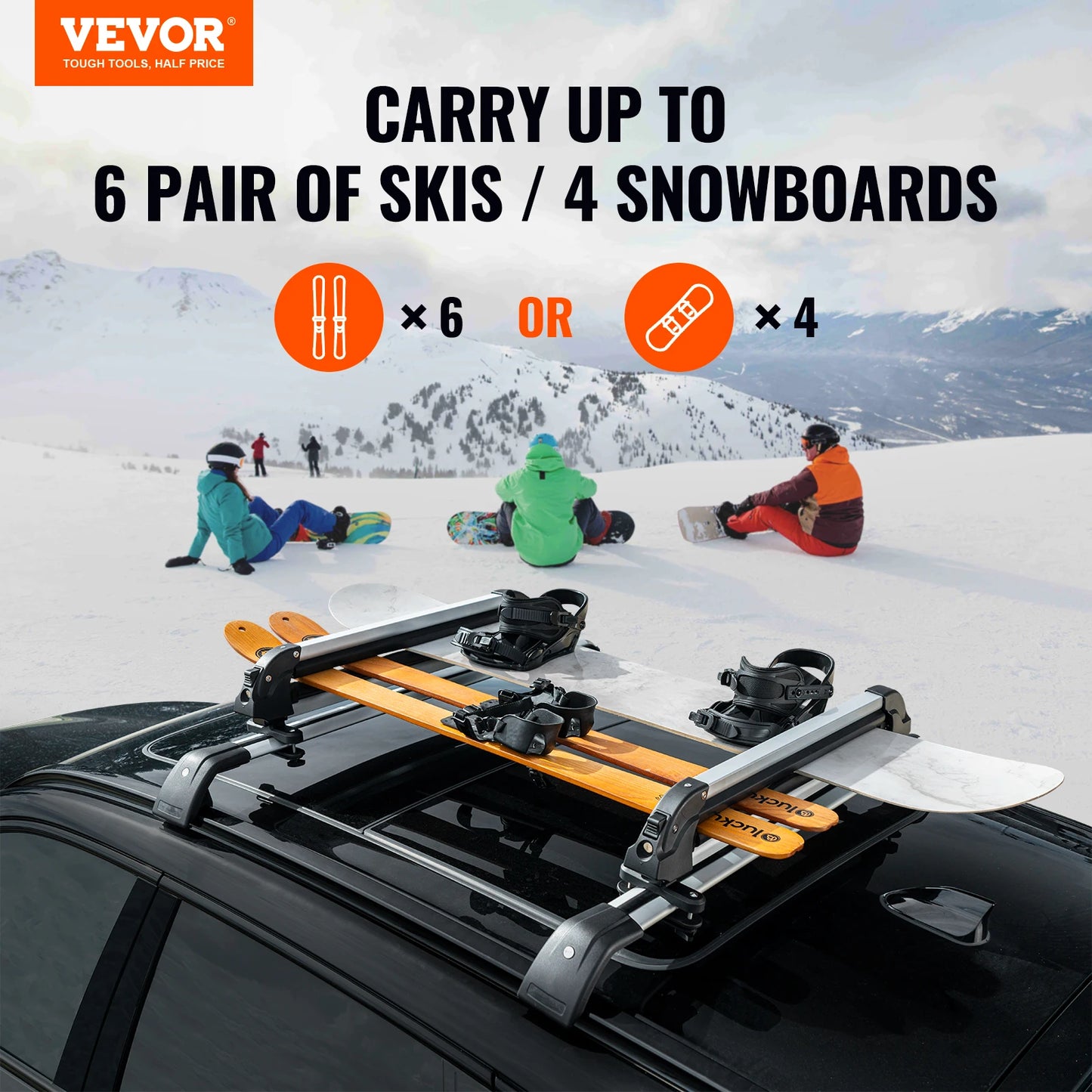 VEVOR Ski and Snowboard Roof Rack 31.7-Inch