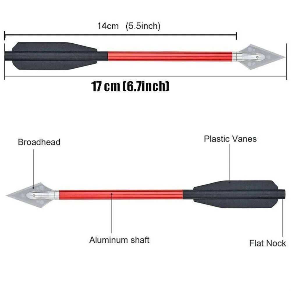 12Pcs Pistol Crossbow Bolts 6.5" Aluminium Arrows