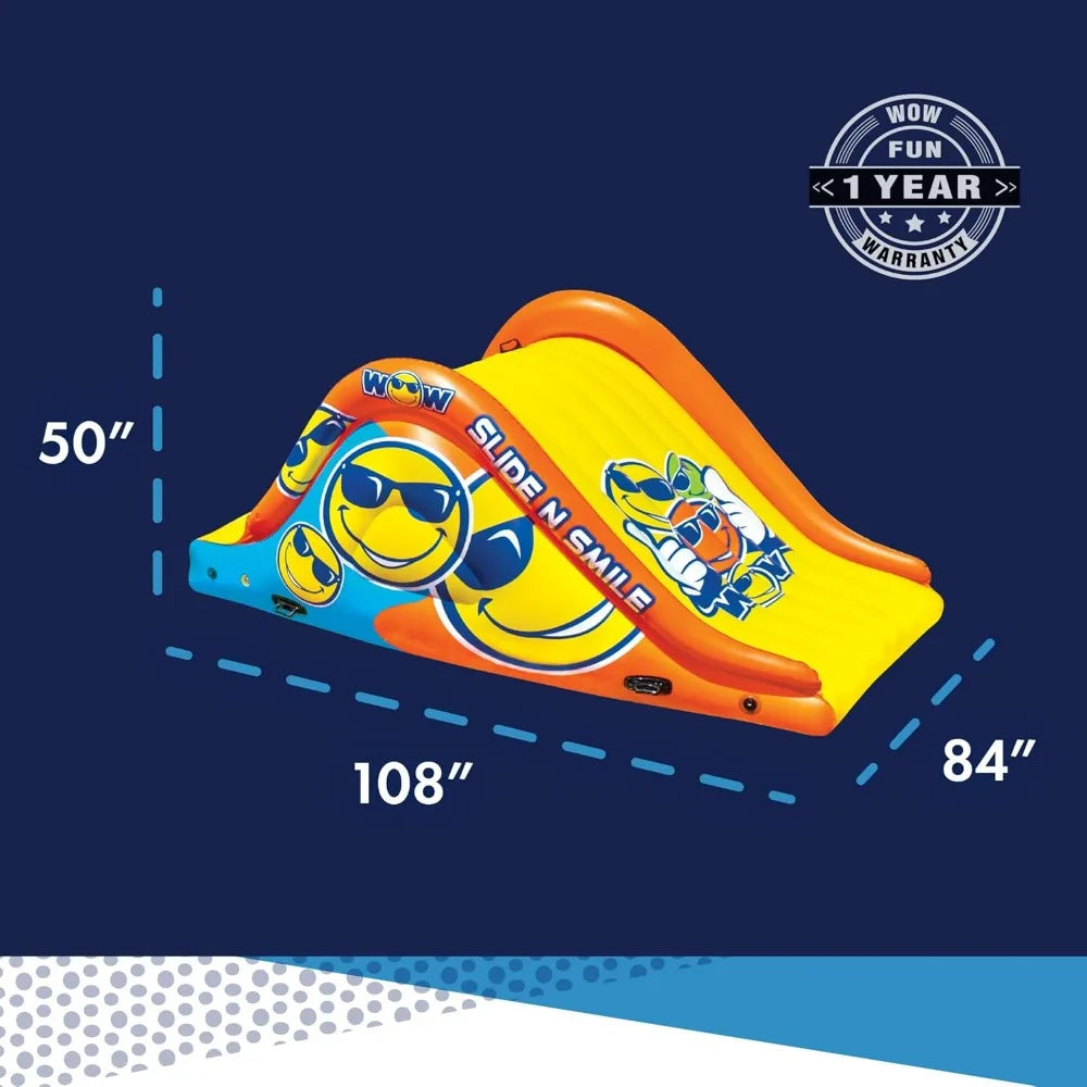 Slide N Smile Slide with 2 Lanes, Giant Floating Water Slide