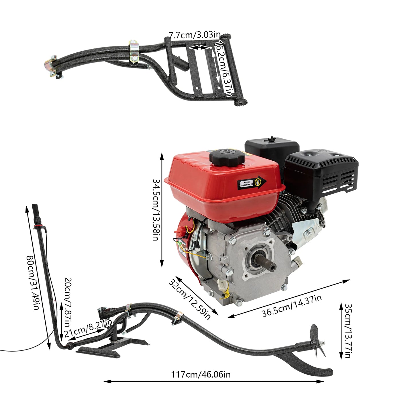 4-Stroke 7.5 HP Outboard Motor Single-cylinder Heavy Duty Fishing Boat Engine Air-cooled