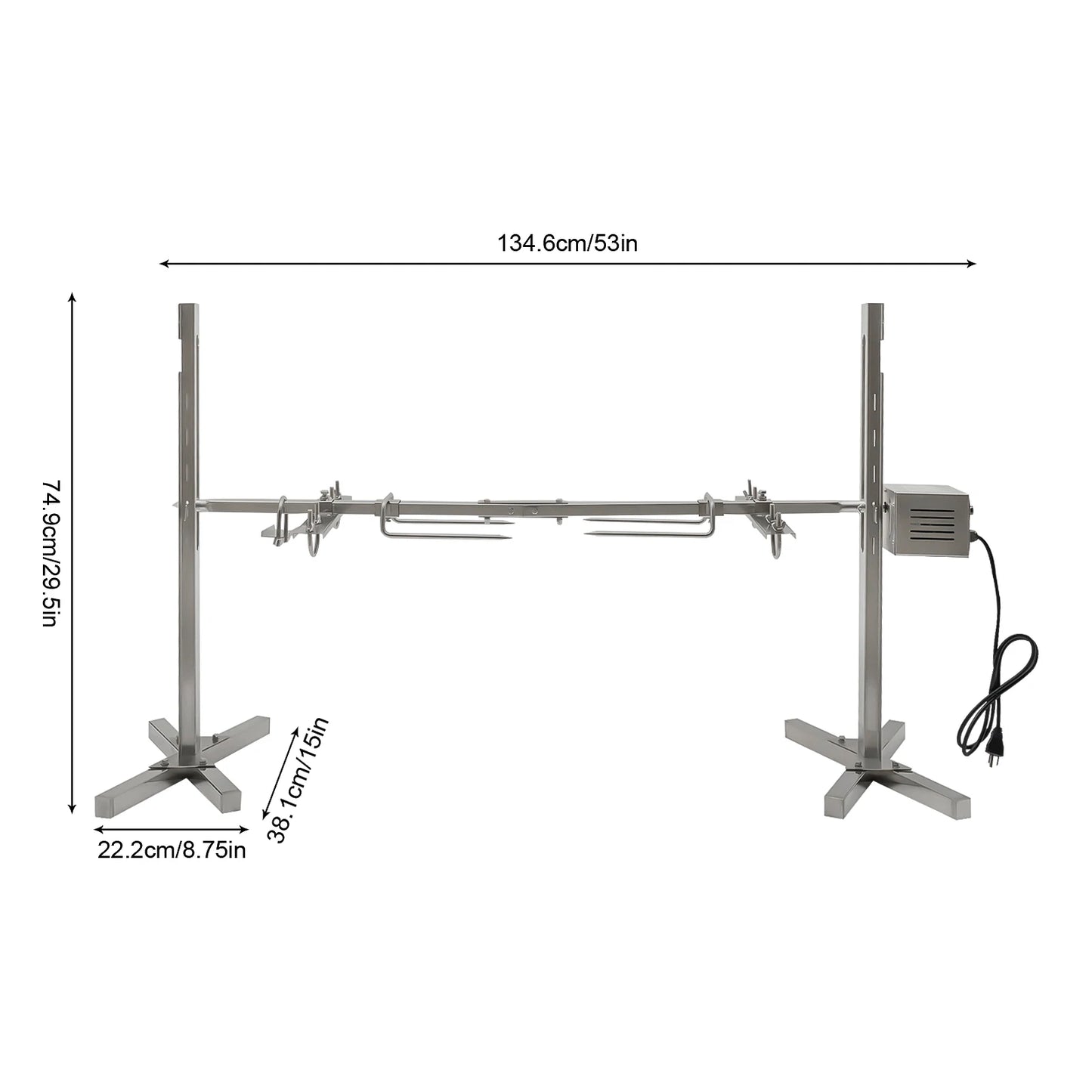 53 Inch Large BBQ Spit Roaster