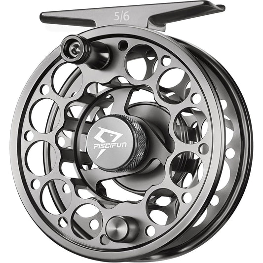 Fishing Reel, CNC-Machined Aluminum Alloy Fly Reel, 3/4, 5/6, 7/8, Weight, Black, Gunmetal