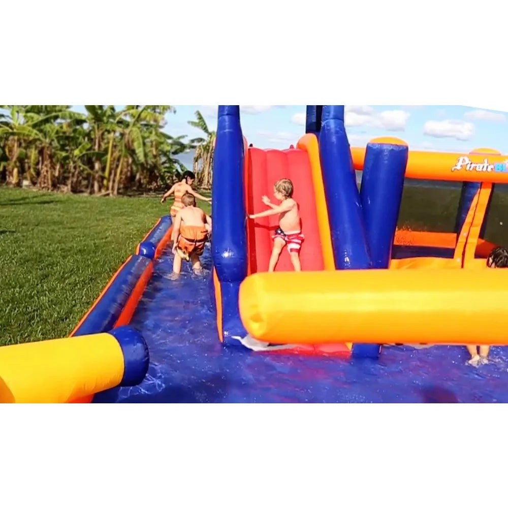 Pirate Blaster - Inflatable Water Slide with Blower - Large - Slide - Climbing Wall