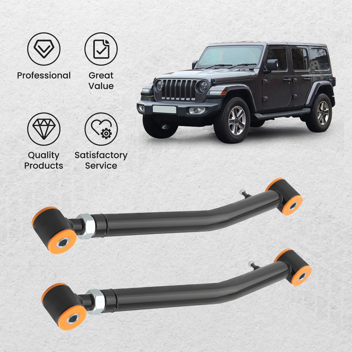 2pcs Adjustable Front Lower Control Arm 2-4" Lift For Wrangler JL JLU 2018-2021 Suspension  For  JL JLU 2018-2022