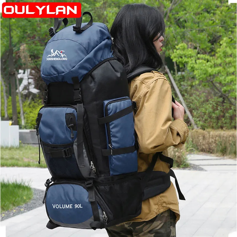 2023 New Camping 90L Hiking Backpack Women Men Large Capacity Outdoor Waterproof Backpacks Travel Luggage Bag High-Capacity