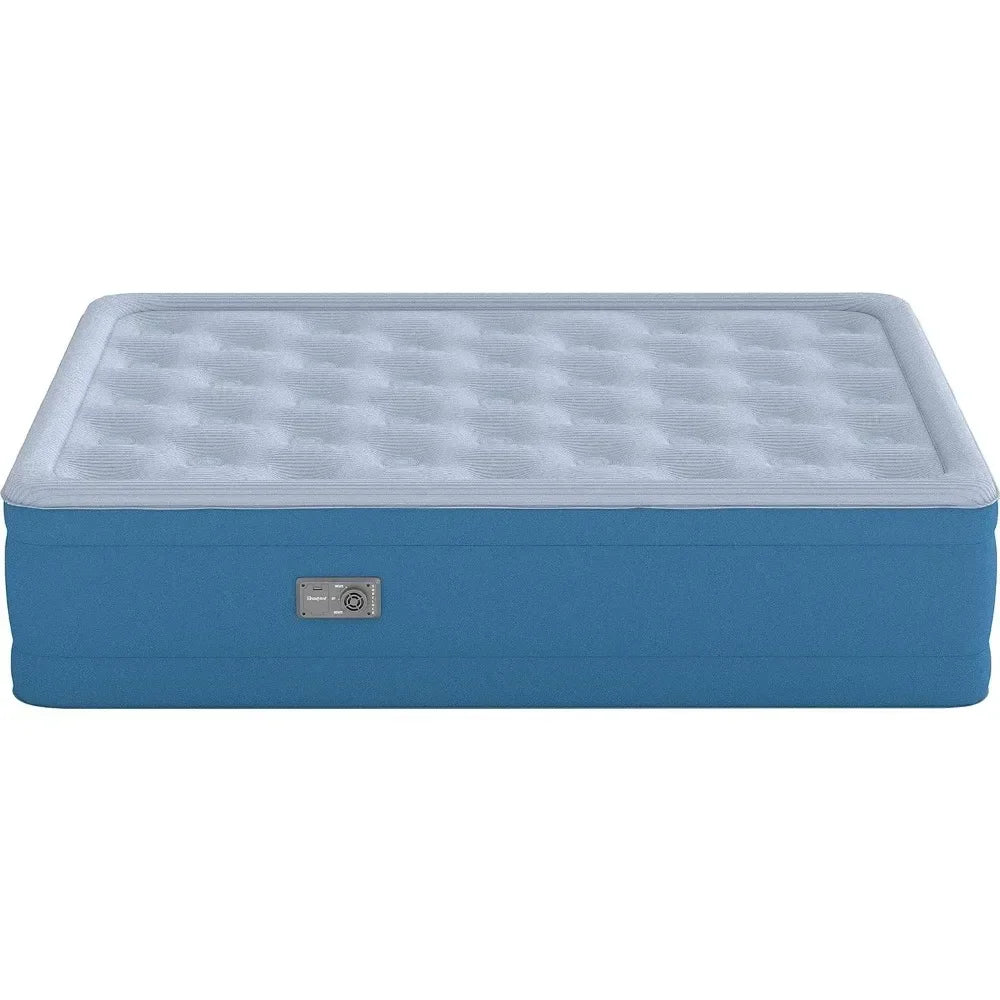 Air Bed Mattress with Built-in Pump and Plush Cooling Topper, 17" Full Air Bed