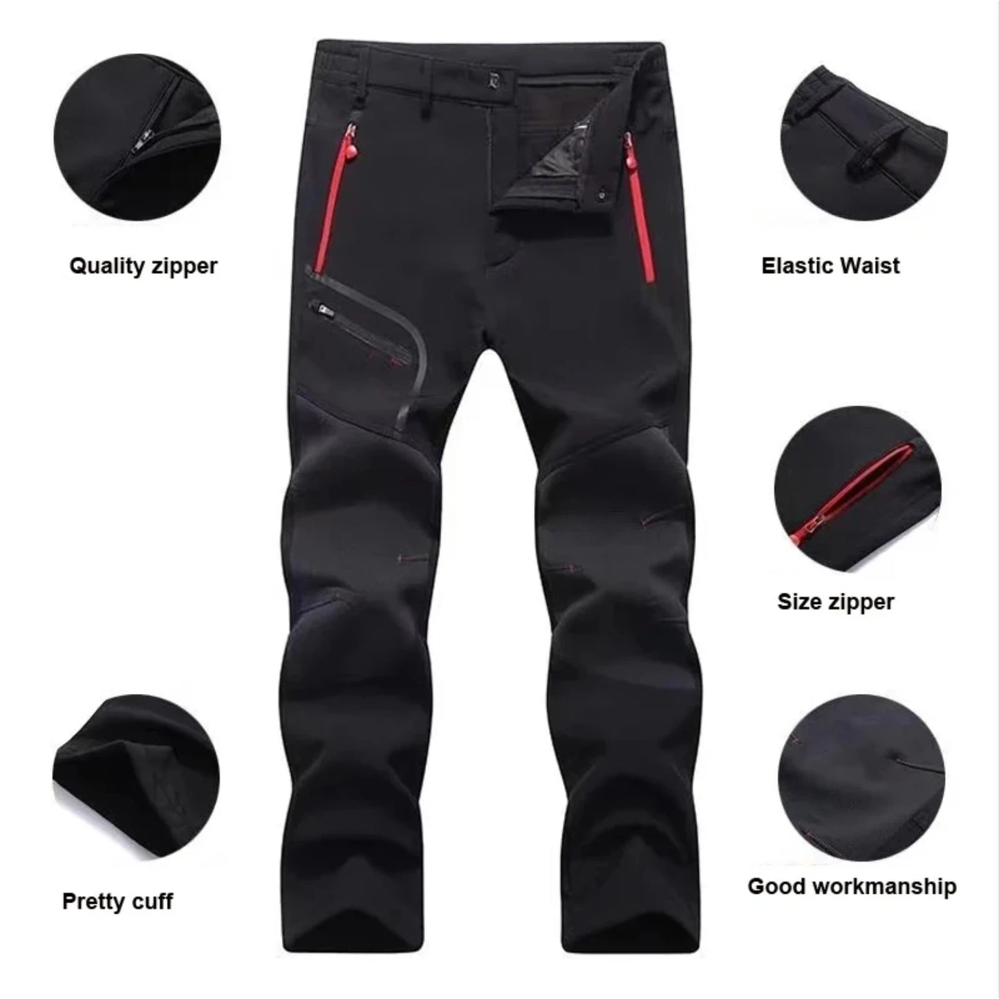 New Men Elastic Fleece Outdoor Winter Warm Pants